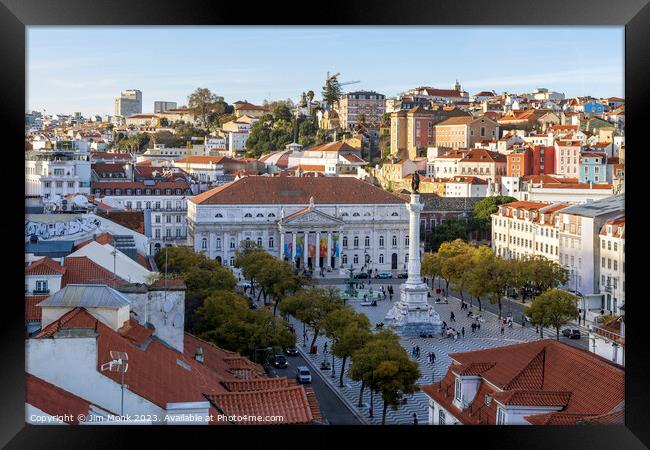 Rossio Square, Lisbon Framed Print by Jim Monk