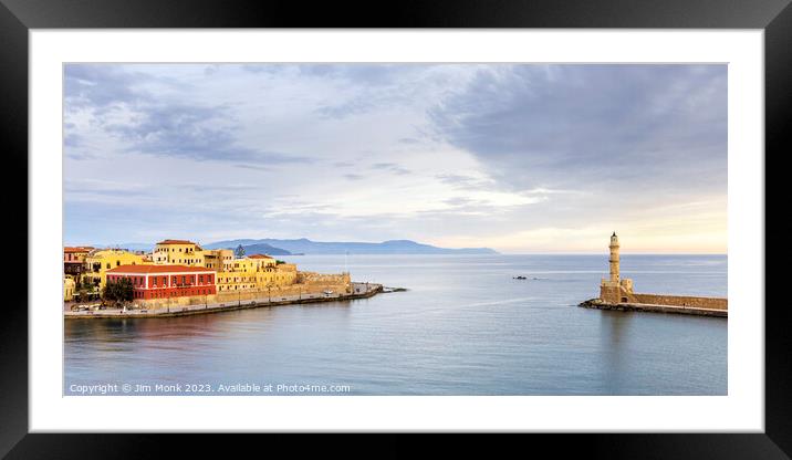 Old Harbour Entrance, Chania Framed Mounted Print by Jim Monk