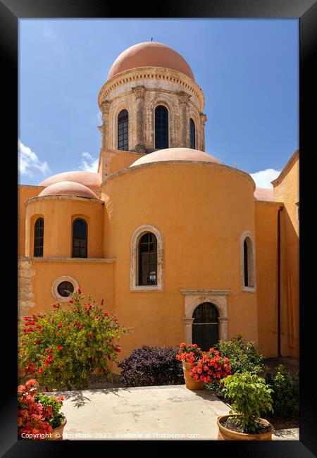 The beautiful Agia Triada Monastery in Crete Framed Print by Jim Monk
