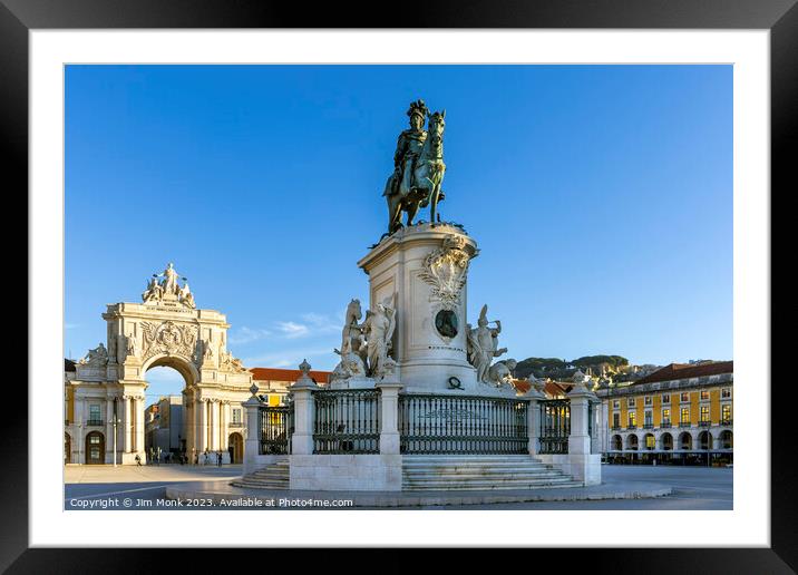 Commerce Square (Praça do Comércio) in Lisbon, Portugal  Framed Mounted Print by Jim Monk