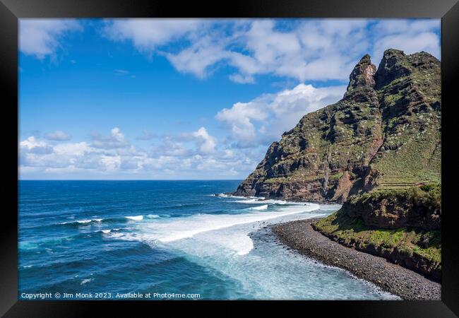 Punta del Hidalgo coastline, Tenerife Framed Print by Jim Monk