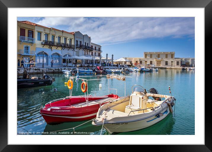 Rethymno Harbour, Crete Framed Mounted Print by Jim Monk