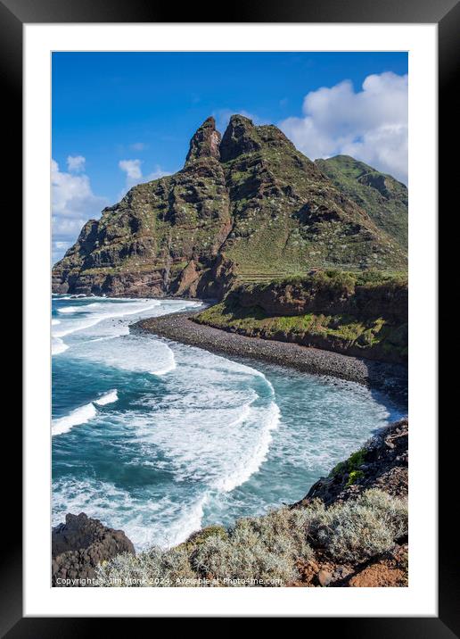 Coast of Punta Del Hidalgo, Tenerife Framed Mounted Print by Jim Monk
