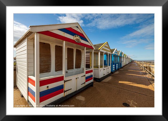 Southwold Beach Huts Framed Mounted Print by Jim Monk
