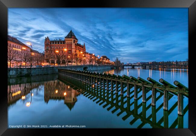 Blue Hour in Prague Framed Print by Jim Monk