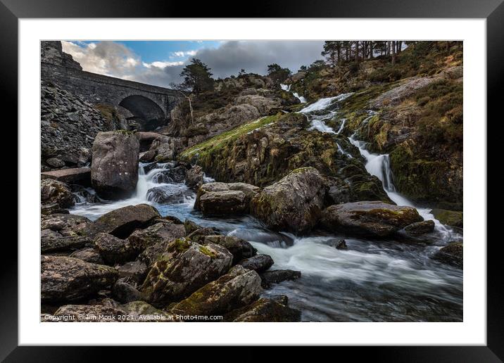 Ogwen Falls Snowdonia Framed Mounted Print by Jim Monk