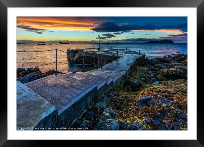 The old pier, North Berwick Framed Mounted Print by Jim Monk
