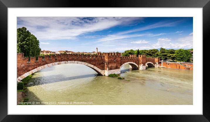 The Castelvecchio bridge, Verona Framed Mounted Print by Jim Monk