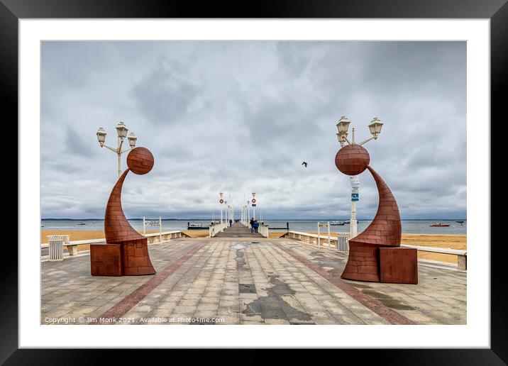 Arcachon Jetty Framed Mounted Print by Jim Monk