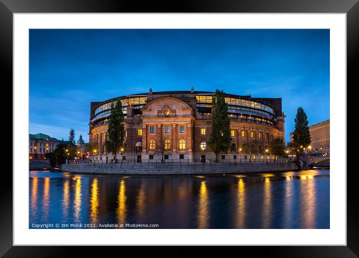 Parliament House Stockholm Framed Mounted Print by Jim Monk