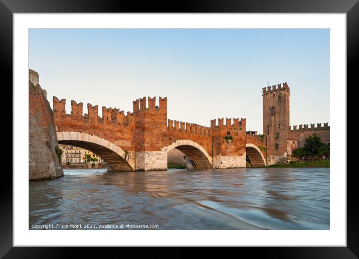 Castelvecchio bridge, Verona Framed Mounted Print by Jim Monk