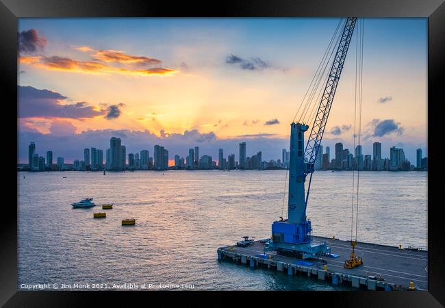 Sunset at Cartagena Framed Print by Jim Monk