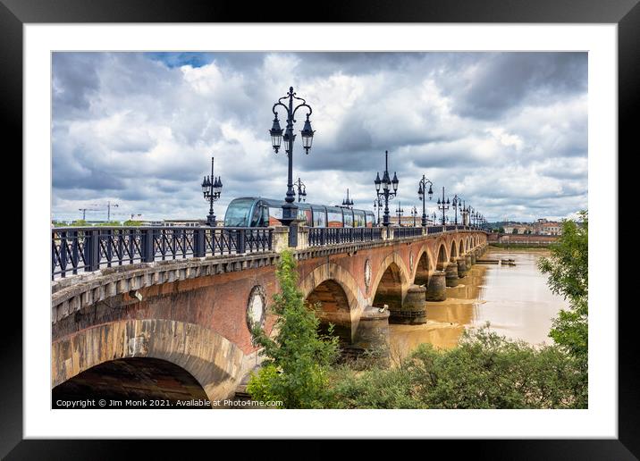 Pont de Pierre bridge, Bordeaux Framed Mounted Print by Jim Monk