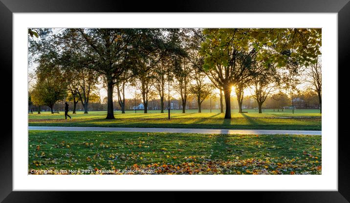 Victoria Park in autumn, Leicester Framed Mounted Print by Jim Monk