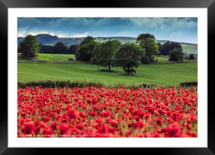 Peak District Poppies Framed Mounted Print by Jim Monk