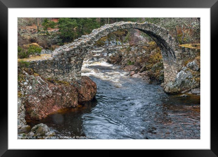 Carrbridge Packhorse Bridge, Cairngorms Framed Mounted Print by Jim Monk