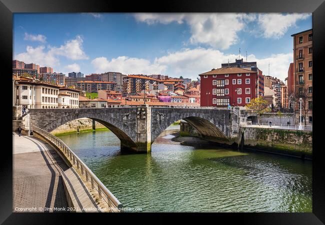 San Antón Bridge, Bilbao Framed Print by Jim Monk