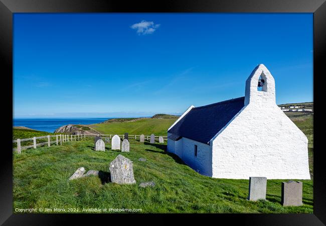 The Church of the Holy Cross, Mwnt Framed Print by Jim Monk