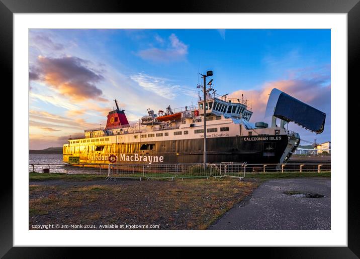 Arran Ferry,  Ardrossan  Framed Mounted Print by Jim Monk