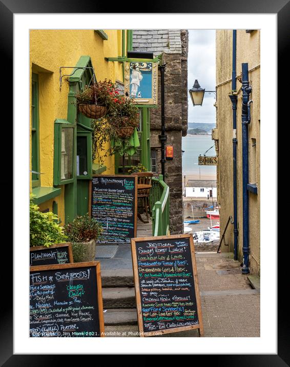 Plantagenet House restaurant, Tenby Framed Mounted Print by Jim Monk