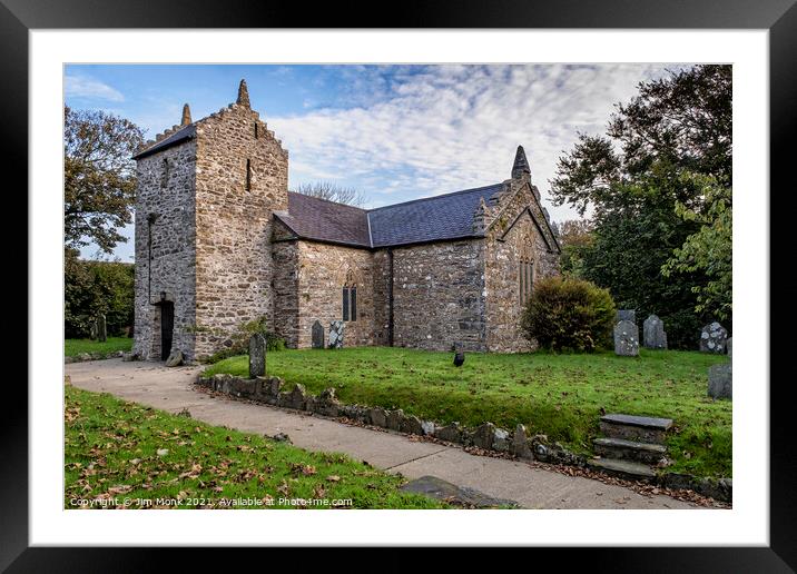 St Rhian’s Church, Llanrhian Framed Mounted Print by Jim Monk