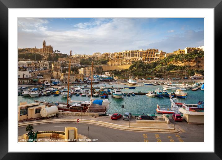 Mgarr Harbour, Gozo  Framed Mounted Print by Jim Monk