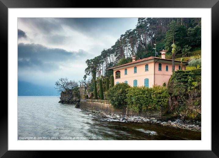 Villa with a view, Lake Como Framed Mounted Print by Jim Monk
