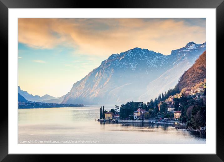 Lake Como Sunrise Framed Mounted Print by Jim Monk