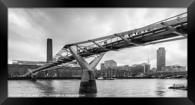Millennium Bridge London Framed Print by Jim Monk