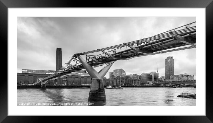 Millennium Bridge London Framed Mounted Print by Jim Monk