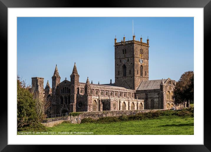 St David's Cathedral in Pembrokeshire Framed Mounted Print by Jim Monk