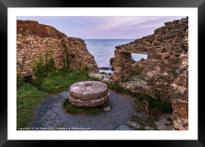 Trefin Mill Ruins Pembrokeshire Framed Mounted Print by Jim Monk