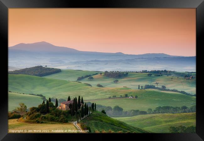 Podere Belvedere, Tuscany Framed Print by Jim Monk