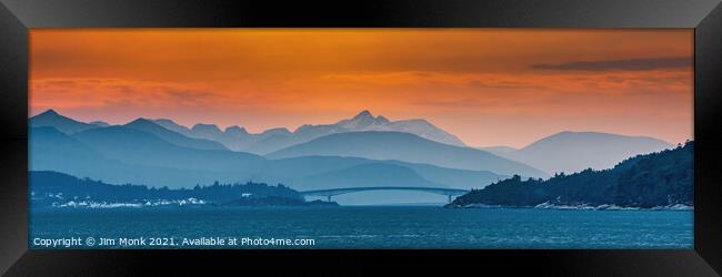 Skye Bridge at Sunset Framed Print by Jim Monk