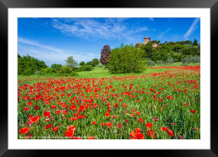 Meadow Poppies, Tuscany Framed Mounted Print by Jim Monk