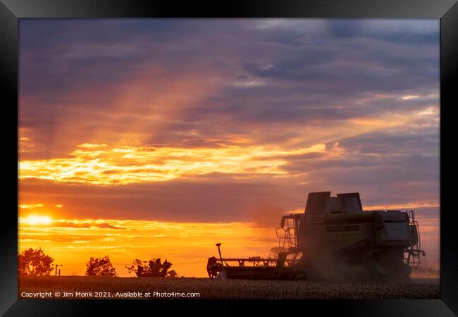 Sunset Harvest, Norfolk Framed Print by Jim Monk