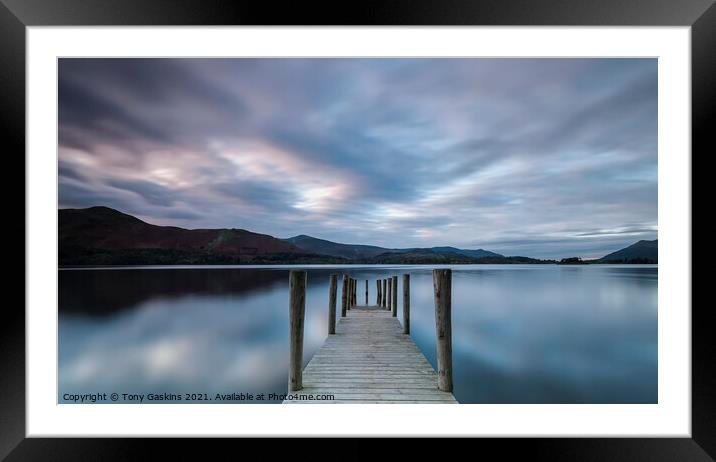 Barrow Bay Landing Stage, Derwent Water, Lake Dist Framed Mounted Print by Tony Gaskins