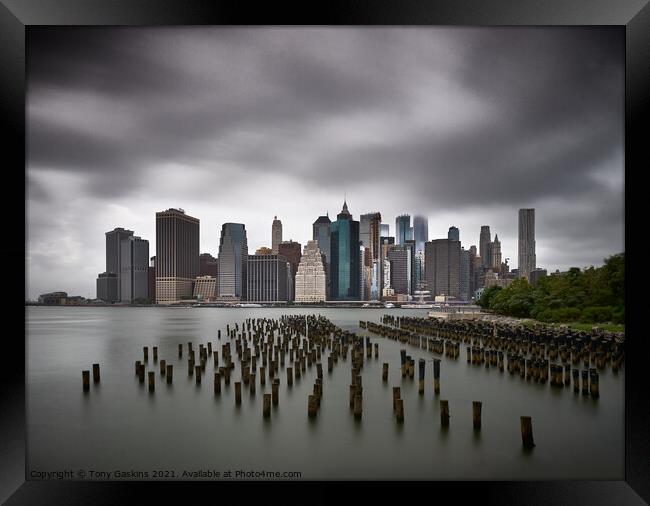 Manhattan from Brooklyn, New York City  Framed Print by Tony Gaskins