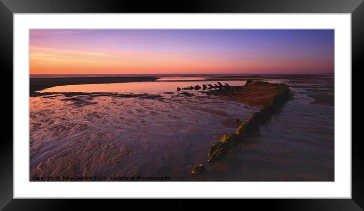 Remains of Sea Defenses, Sutton-on-Sea, Lincolnshire Framed Mounted Print by Tony Gaskins