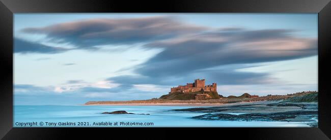 Approaching Storm, Bamburgh Castle  Framed Print by Tony Gaskins