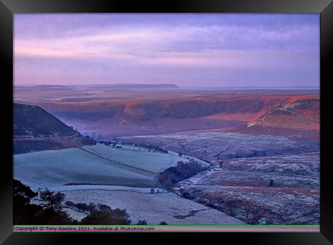 First Frost, Hole of Horcum North York Moors Framed Print by Tony Gaskins