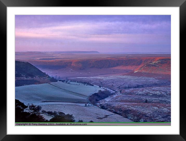 First Frost, Hole of Horcum North York Moors Framed Mounted Print by Tony Gaskins
