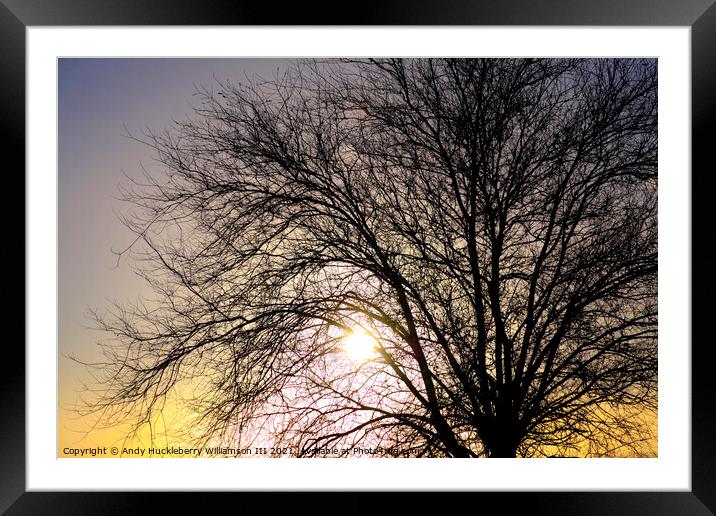 A sicilian vernal sunset with tree Framed Mounted Print by Andy Huckleberry Williamson III