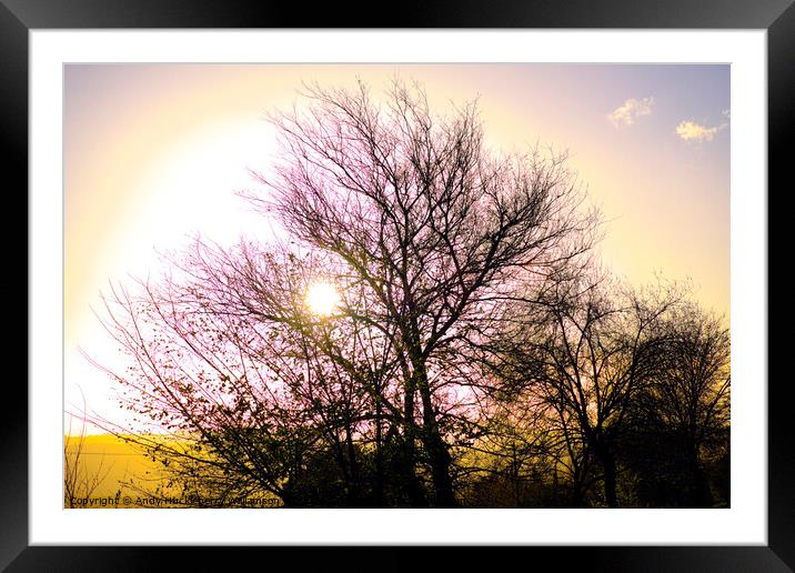 Sunset in Sicily, close the city of Caltanissetta, Framed Mounted Print by Andy Huckleberry Williamson III