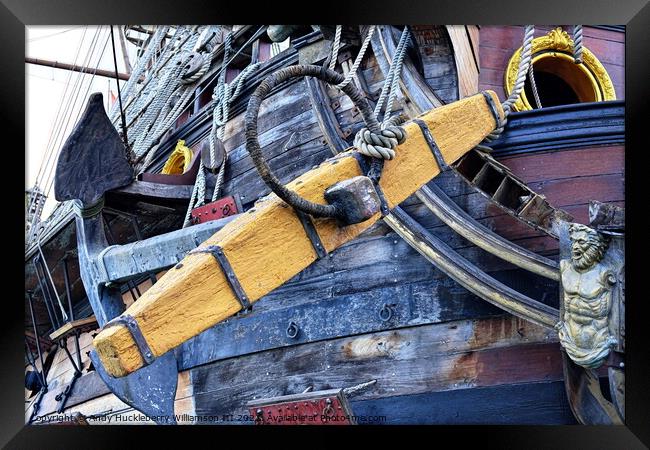 Galleon Neptune of the movie "Pirates" by Roman Po Framed Print by Andy Huckleberry Williamson III