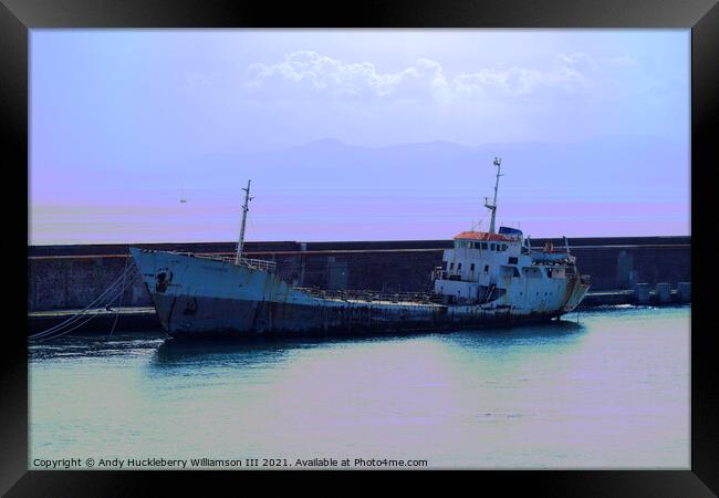 Tanker "ghost" Theodoros in the port of Genoa, Ita Framed Print by Andy Huckleberry Williamson III