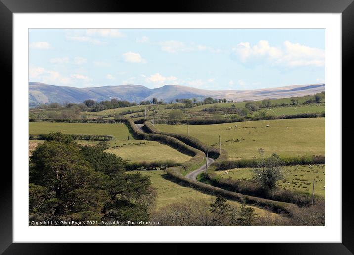 Road to the Black Mountain. Framed Mounted Print by Glyn Evans