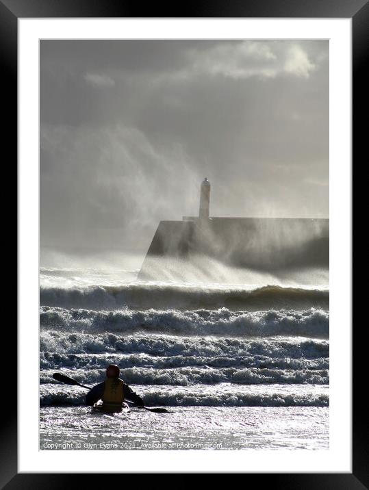 Watching the waves. Framed Mounted Print by Glyn Evans
