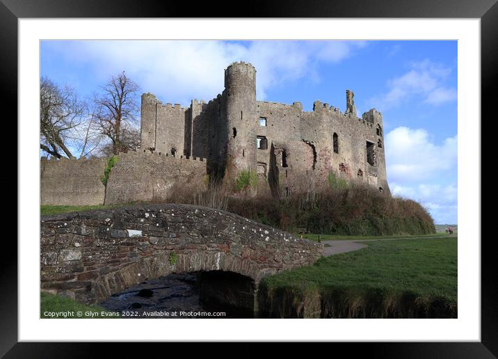 Laugharne Castle Framed Mounted Print by Glyn Evans