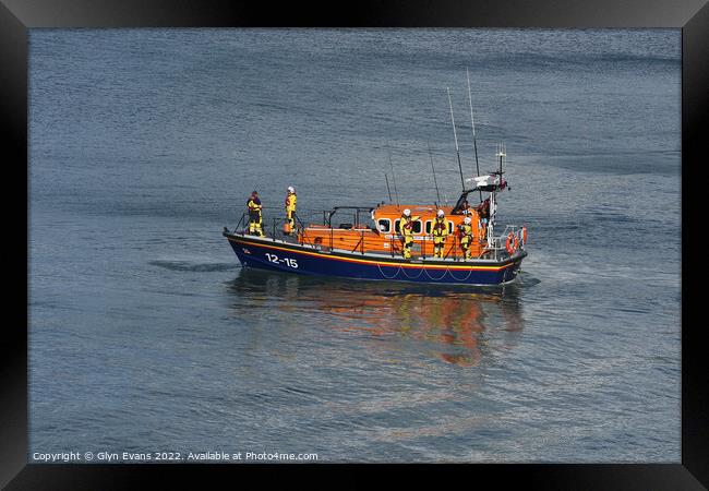 New Quay Lifeboat, Cardigan. Framed Print by Glyn Evans